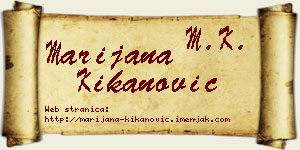 Marijana Kikanović vizit kartica